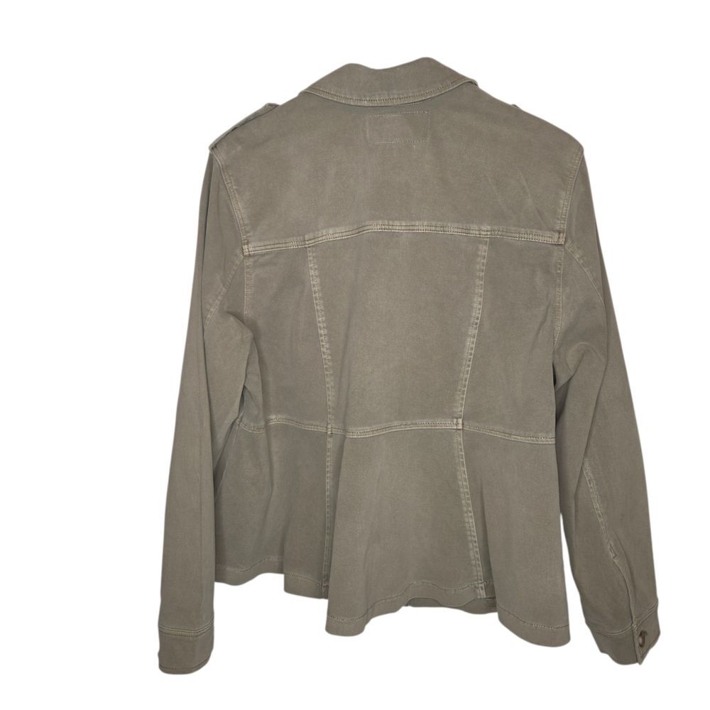 Torrid Olive Green Twill Peplum Utility Button-Up Jacket, Size 2 (2X) - Picture 3 of 9